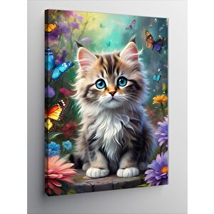 Kanvas Tablo Sevimli Kedi 100x140 cm