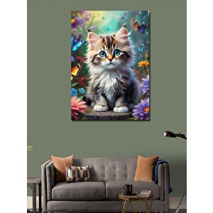 Kanvas Tablo Sevimli Kedi 100x140 cm