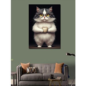 Kanvas Tablo Kahve Kedisi 70x100 cm