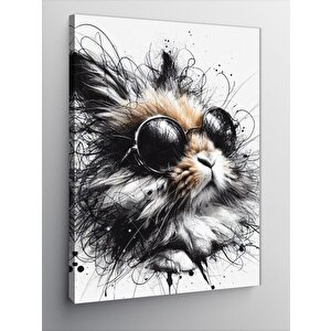 Kanvas Tablo Gözlüklü Kedi 70x100 cm