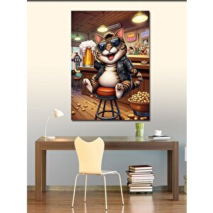 Kanvas Tablo Bar Kedisi 100x140 cm