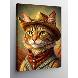 Kanvas Tablo Kovboy Kedi