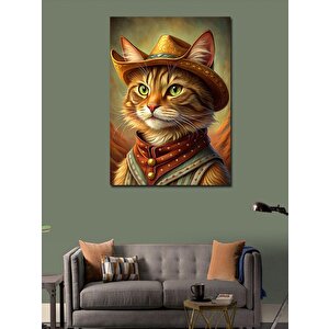 Kanvas Tablo Kovboy Kedi