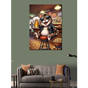 Kanvas Tablo Bar Kedisi 70x100 cm