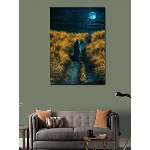 Kanvas Tablo Ay Işığında Yalnız Adam 100x140 cm