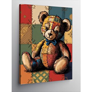 Kanvas Tablo Kırkyama Oyuncak Ayı 70x100 cm