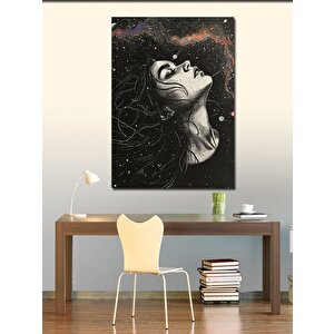 Kanvas Tablo Kadın Ve Gezegenler 100x140 cm