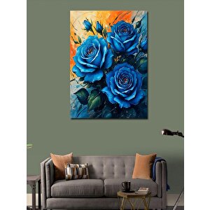 Kanvas Tablo Mavi Güller 70x100 cm