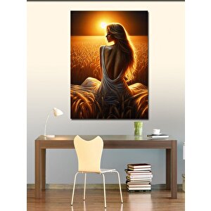 Kanvas Tablo Gün Batımında Kadın 70x100 cm