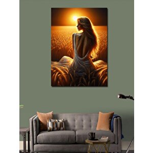 Kanvas Tablo Gün Batımında Kadın 70x100 cm