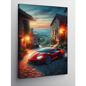 Kanvas Tablo Sokak Manzarası Ve Araba 100x140 cm