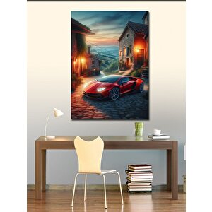 Kanvas Tablo Sokak Manzarası Ve Araba 100x140 cm