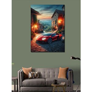Kanvas Tablo Sokak Manzarası Ve Araba 100x140 cm