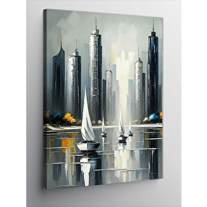 Kanvas Tablo Gri Şehir 70x100 cm