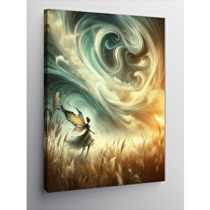 Kanvas Tablo Başak Tarlası Ve Peri Kızı 70x100 cm