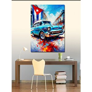 Kanvas Tablo Klasik Araba Ve Küba 70x100 cm