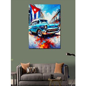 Kanvas Tablo Klasik Araba Ve Küba 70x100 cm