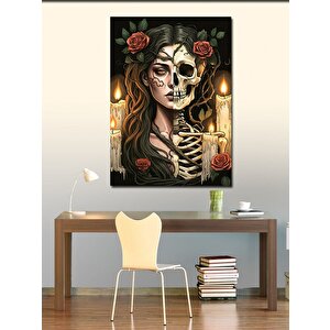 Kanvas Tablo Güllü İskelet Kadın 70x100 cm