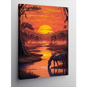 Kanvas Tablo Gün Batımındaki Doğa 70x100 cm