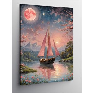 Kanvas Tablo Ay Işığı Yelken 70x100 cm