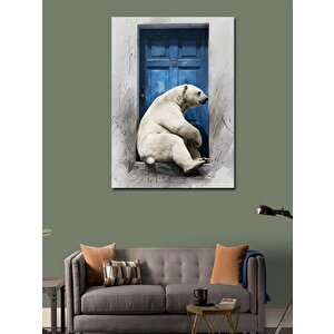 Kanvas Tablo Kapıdaki Kutup Ayısı 100x140 cm