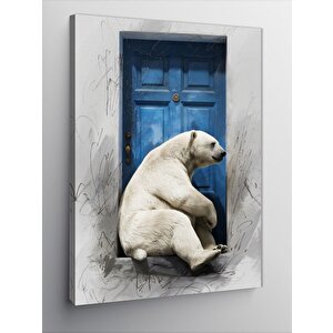 Kanvas Tablo Kapıdaki Kutup Ayısı 70x100 cm