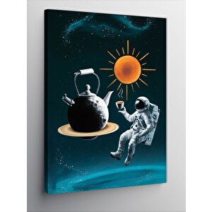 Kanvas Tablo Astronotlar Ve Dünya 100x140 cm