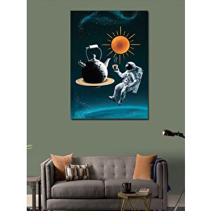 Kanvas Tablo Astronotlar Ve Dünya 100x140 cm