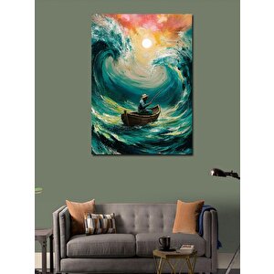 Kanvas Tablo Denizdeki Balıkçı 100x140 cm