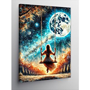 Kanvas Tablo Ay Işığında Sallanan Kadın 100x140 cm