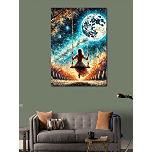 Kanvas Tablo Ay Işığında Sallanan Kadın 100x140 cm