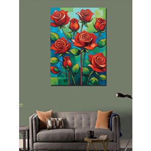 Kanvas Tablo Kırmızı Güller 100x140 cm