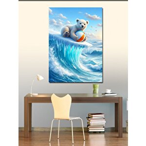 Kanvas Tablo Yavru Kutup Ayısı Ve Topu 50x70 cm
