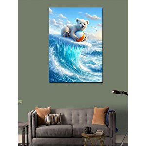 Kanvas Tablo Yavru Kutup Ayısı Ve Topu 50x70 cm