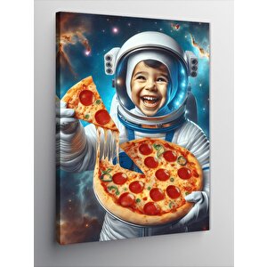 Kanvas Tablo Astronot Pizzacı 70x100 cm