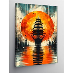 Kanvas Tablo Gün Batımında Gemi 70x100 cm