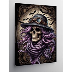 Kanvas Tablo Şapkalı Kuru Kafa 70x100 cm