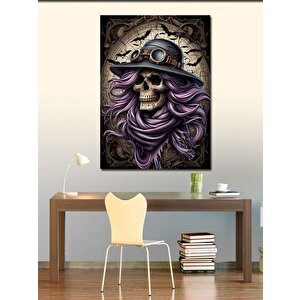 Kanvas Tablo Şapkalı Kuru Kafa 70x100 cm