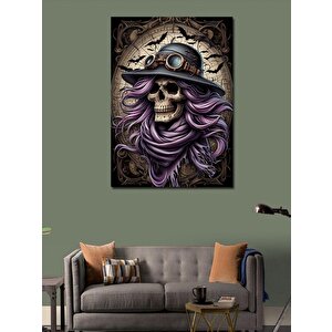 Kanvas Tablo Şapkalı Kuru Kafa 70x100 cm