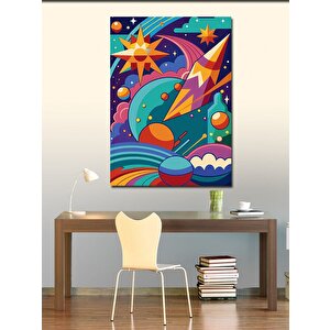 Kanvas Tablo Sevimli Gezegenler 100x140 cm