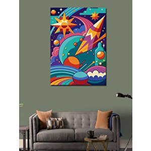 Kanvas Tablo Sevimli Gezegenler 100x140 cm