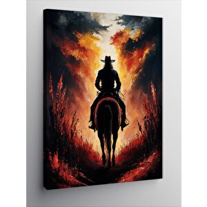 Kanvas Tablo Gün Batımı Ve Kovboy 70x100 cm