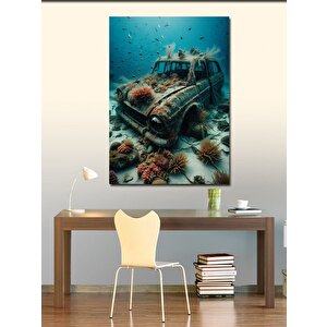 Kanvas Tablo Batık Araba 100x140 cm