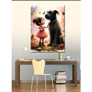 Kanvas Tablo Peri Kız Ve Köpeği 50x70 cm