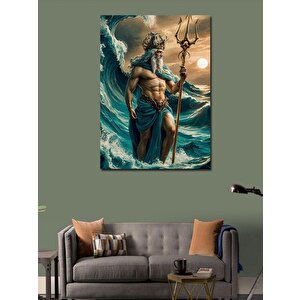 Kanvas Tablo Uzayda Balık Tutan Astronot 50x70 cm