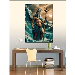 Kanvas Tablo Uzayda Balık Tutan Astronot 100x140 cm