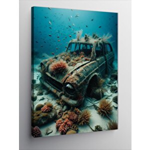 Kanvas Tablo Batık Araba 70x100 cm