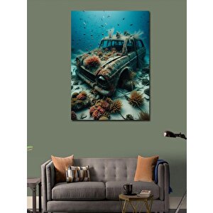 Kanvas Tablo Batık Araba 70x100 cm