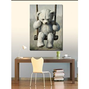 Kanvas Tablo Salıncakta Oturan Oyuncak Ayı 100x140 cm