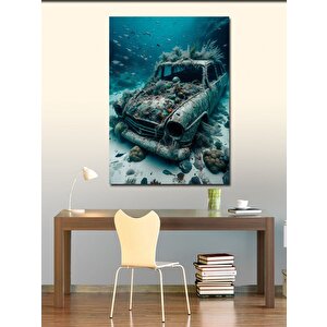 Kanvas Tablo Batık Araba 100x140 cm